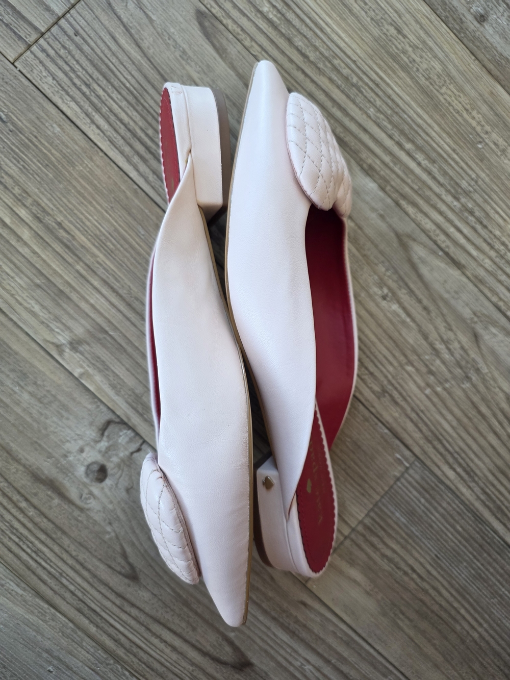 kate spade New York Pink Heart Quilted Pointed Toe Flats - Picture 6 of 8